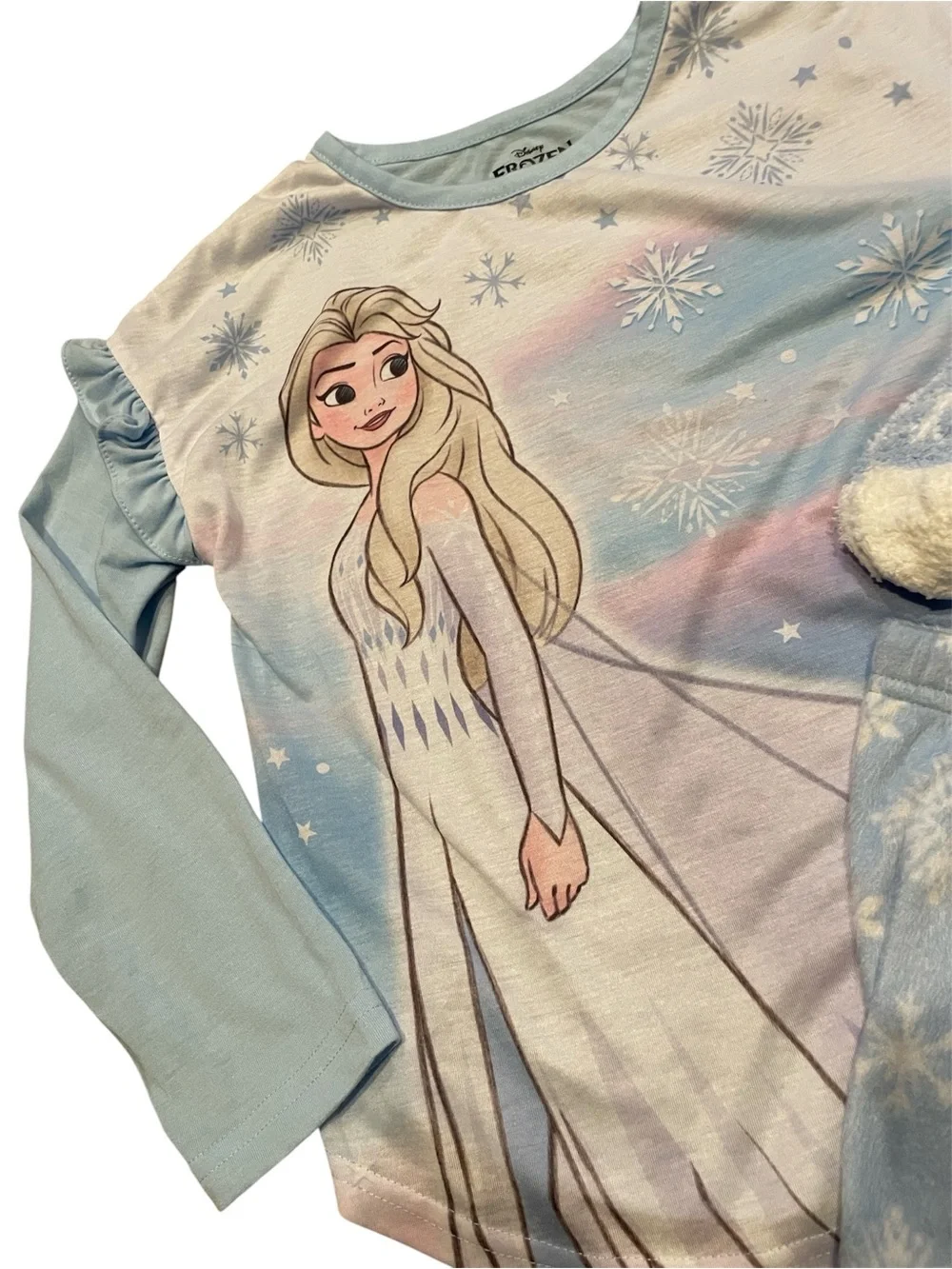 Disney Frozen Pajama Set With long Sleeves Socks‎ Size  Girls 8